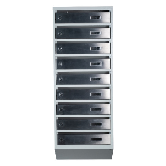 Mailbox for 9 apartments (YP-09-A gray stainless steel)