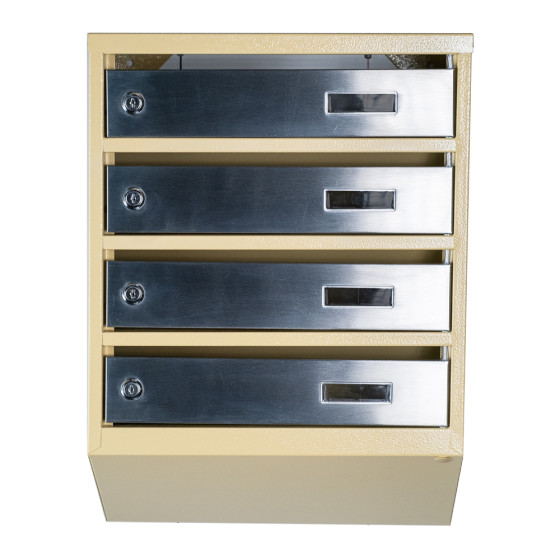 Mailbox for 4 apartments (YP-04-A beige stainless steel)
