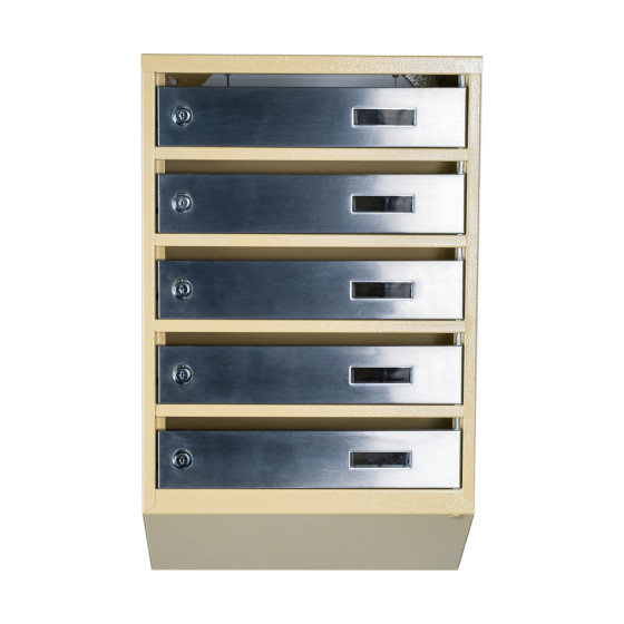 Mailbox for 5 apartments (YP-05-A beige stainless steel)