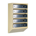 Mailbox for 5 apartments (YP-05-A beige stainless steel)