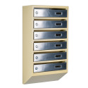 Mailbox for 6 apartments (YP-06-A beige stainless steel)