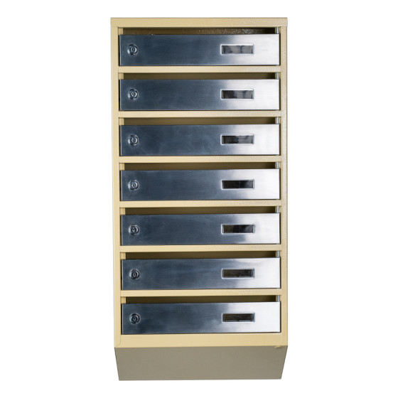 Mailbox for 7 apartments (YP-07-A beige stainless steel)