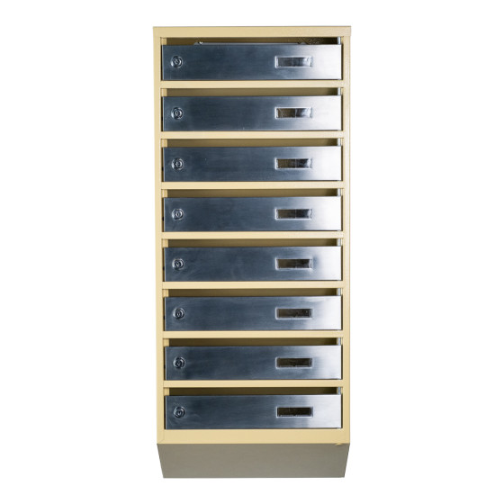 Mailbox for 8 apartments (YP-08-A beige stainless steel)
