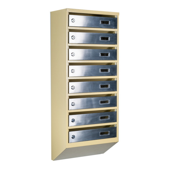 Mailbox for 8 apartments (YP-08-A beige stainless steel)