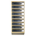 Mailbox for 9 apartments (YP-09-A beige stainless steel)