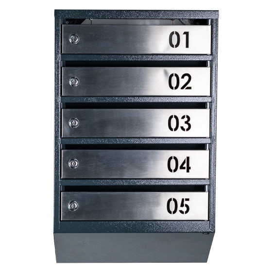 Mailbox for 5 apartments (YP-05-A anthracite stainless steel)