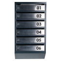 Mailbox for 6 apartments (YP-06-B anthracite stainless steel)