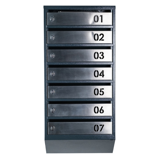 Mailbox for 7 apartments (YP-07-B anthracite stainless steel)