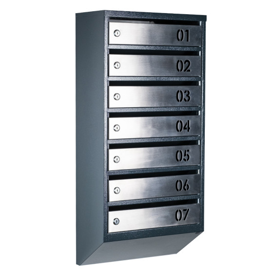 Mailbox for 7 apartments (YP-07-B anthracite stainless steel)