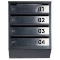 Mailbox for 4 apartments (YP-04-B black stainless steel)
