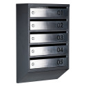 Mailbox for 5 apartments (YP-05-A black stainless steel)