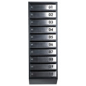 Ящик почтовый на 10 квартир (ЯП-10-B черный-нержавейка)