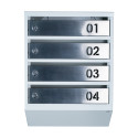 Mailbox for 4 apartments (YP-04-B gray stainless steel)