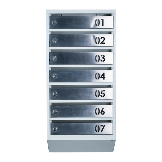 Mailbox for 7 apartments (YP-07-B gray stainless steel)