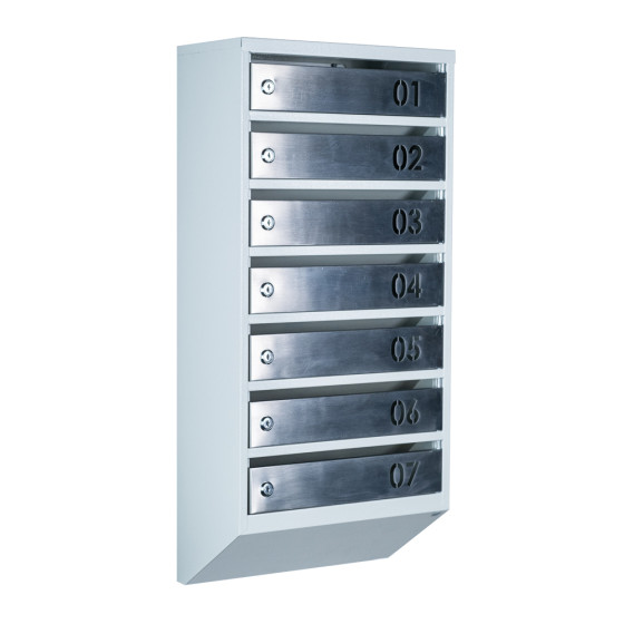 Mailbox for 7 apartments (YP-07-B gray stainless steel)