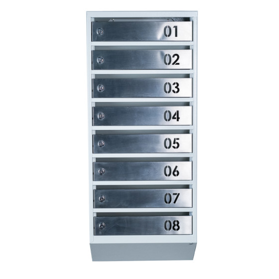 Mailbox for 8 apartments (YP-08-B gray stainless steel)