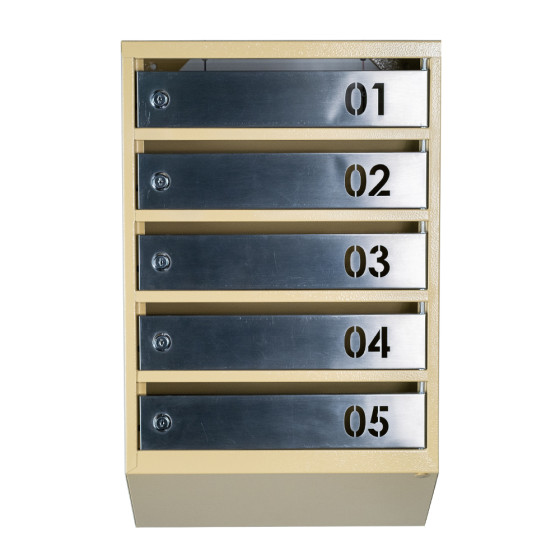Mailbox for 5 apartments (YP-05-A beige stainless steel)