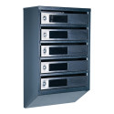 Mailbox for 5 apartments (YP-05-C anthracite stainless steel)