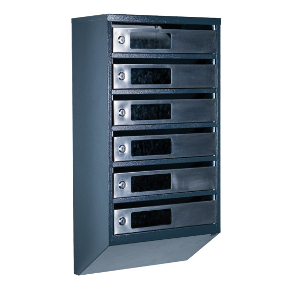Mailbox for 6 apartments (YP-06-C anthracite stainless steel)