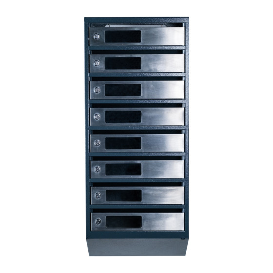 Mailbox for 8 apartments (YP-08-C anthracite stainless steel)