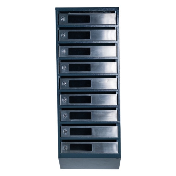 Mailbox for 9 apartments (YP-09-C anthracite stainless steel)