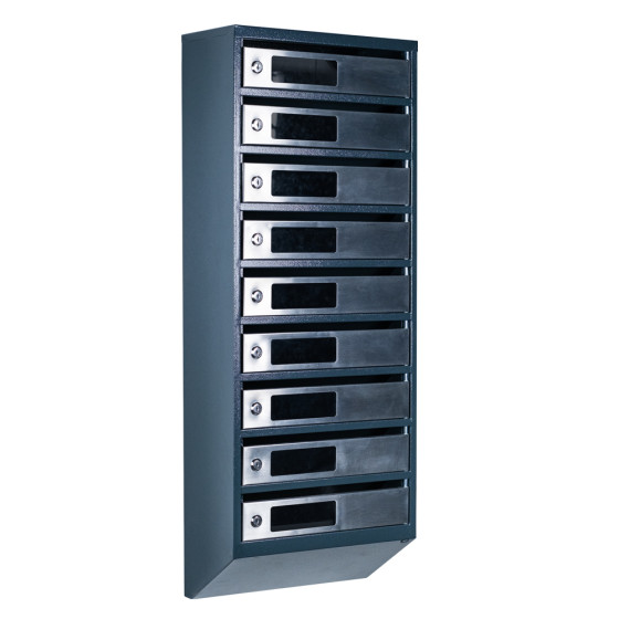 Mailbox for 9 apartments (YP-09-C anthracite stainless steel)