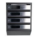 Mailbox for 4 apartments (YP-04-C black stainless steel)