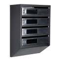Mailbox for 4 apartments (YP-04-C black stainless steel)