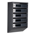 Mailbox for 5 apartments (YP-05-C black stainless steel)