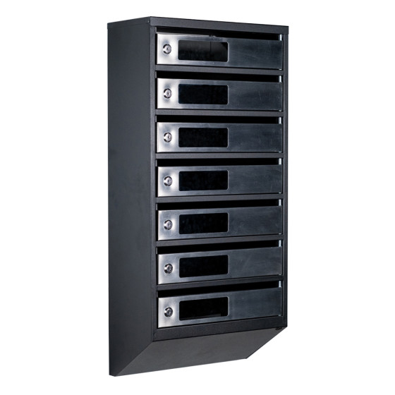 Mailbox for 7 apartments (YP-07-C black stainless steel)