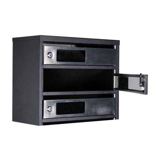 Mailbox for 8 apartments (YP-08-C black stainless steel)