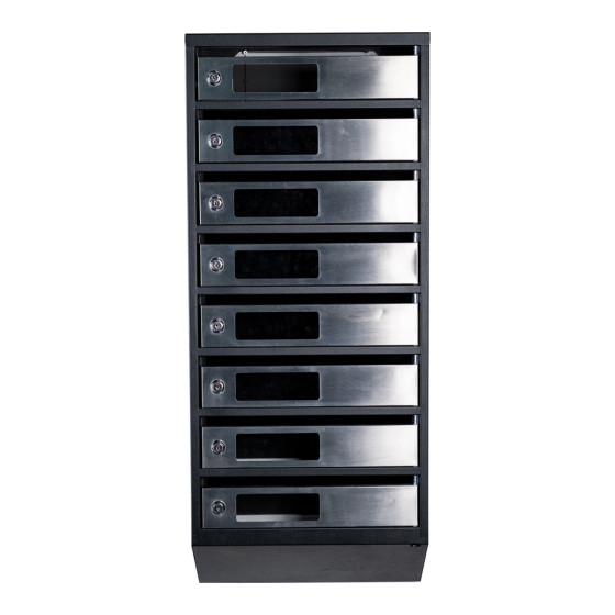 Mailbox for 8 apartments (YP-08-C black stainless steel)