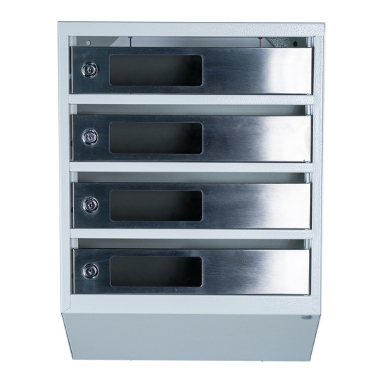Mailbox for 4 apartments (YP-04-C gray stainless steel)
