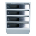 Mailbox for 4 apartments (YP-04-C gray stainless steel)