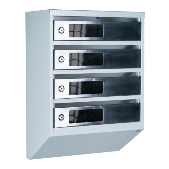 Mailbox for 4 apartments (YP-04-C gray stainless steel)