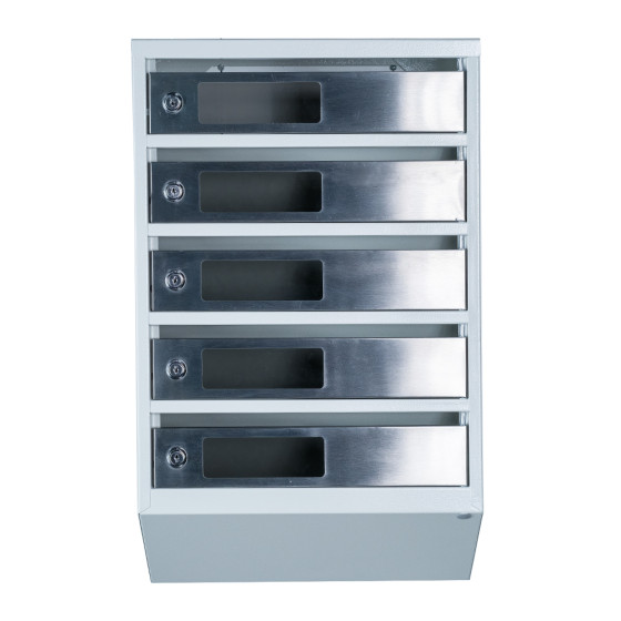 Mailbox for 5 apartments (YP-05-C gray stainless steel)
