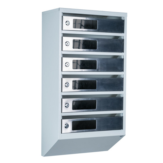 Mailbox for 6 apartments (YP-06-C anthracite stainless steel)