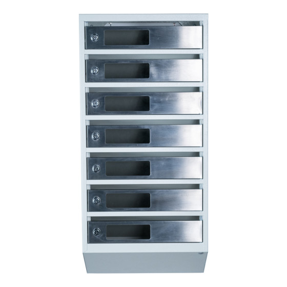 Mailbox for 7 apartments (YP-07-C gray stainless steel)