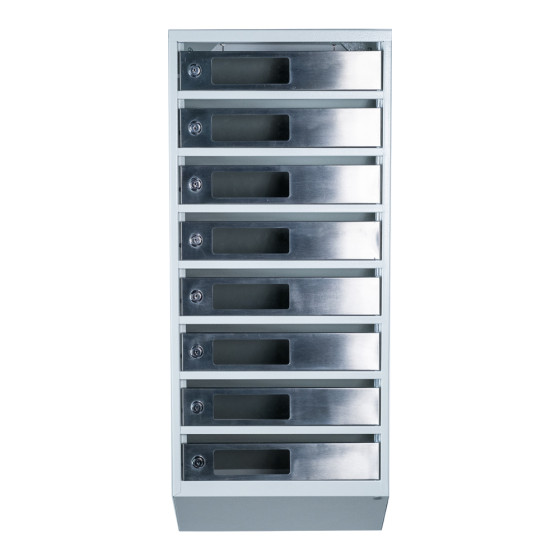 Mailbox for 8 apartments (YP-08-C gray stainless steel)