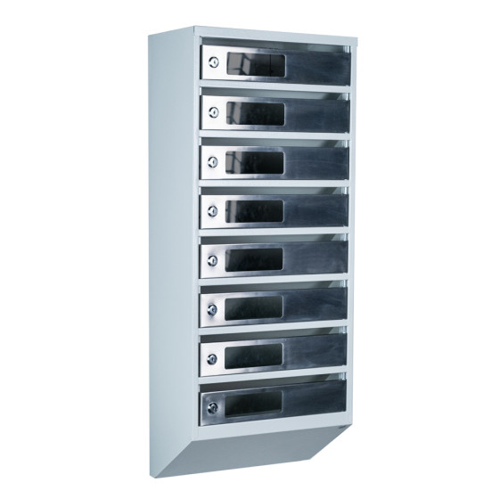 Mailbox for 8 apartments (YP-08-C gray stainless steel)