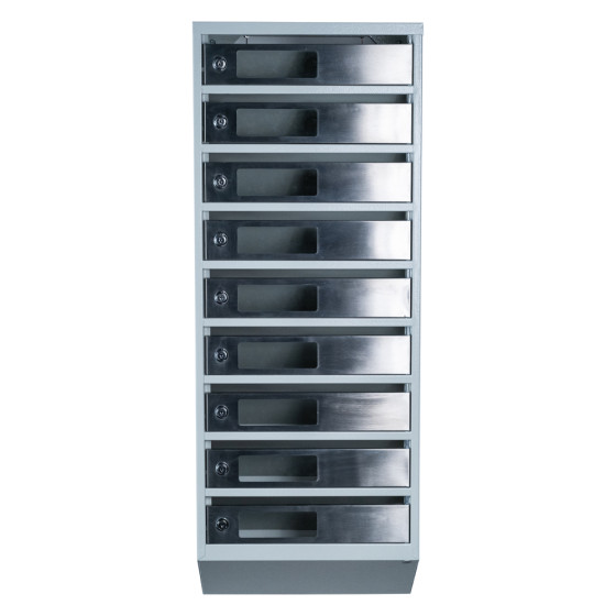 Mailbox for 9 apartments (YP-09-C gray stainless steel)