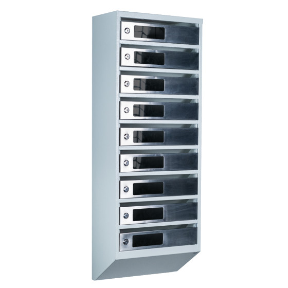 Mailbox for 9 apartments (YP-09-C gray stainless steel)