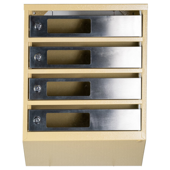 Mailbox for 4 apartments (YP-04-C beige stainless steel)