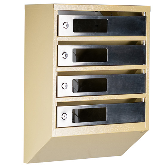 Mailbox for 4 apartments (YP-04-C beige stainless steel)