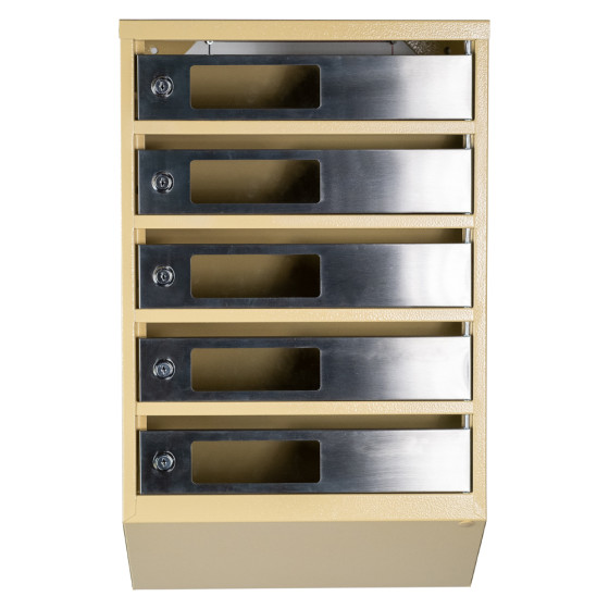 Mailbox for 5 apartments (YP-05-C beige stainless steel)