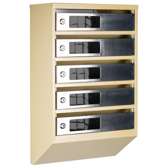 Mailbox for 5 apartments (YP-05-C beige stainless steel)