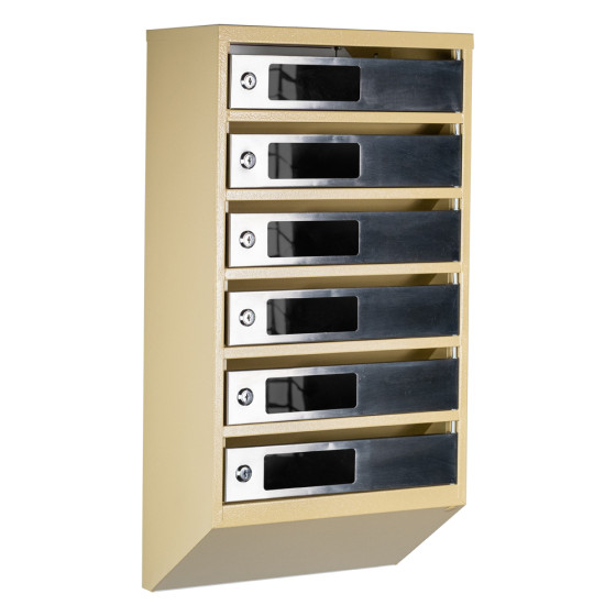 Mailbox for 6 apartments (YP-06-C beige stainless steel)