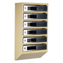 Mailbox for 6 apartments (YP-06-C beige stainless steel)