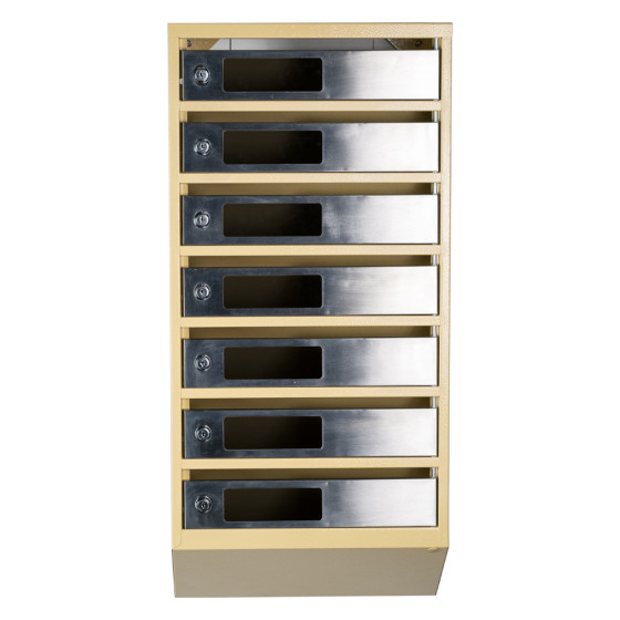 Mailbox for 7 apartments (YP-07-C beige stainless steel)