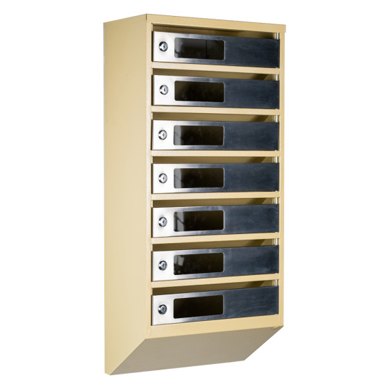 Mailbox for 7 apartments (YP-07-C beige stainless steel)